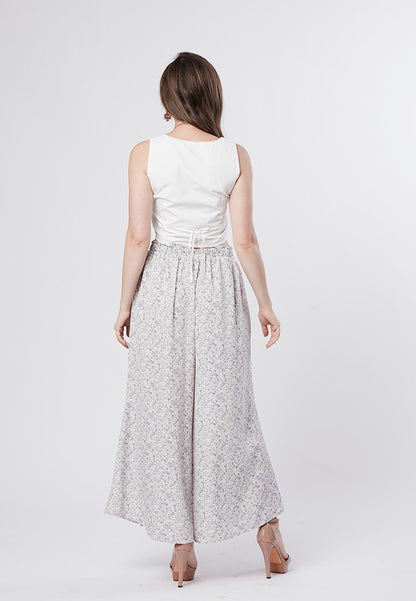 ELAINA - Floral Palazzo Pant with Box Pleat