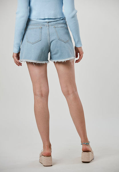 LAINEY - Denim Short with Fringe