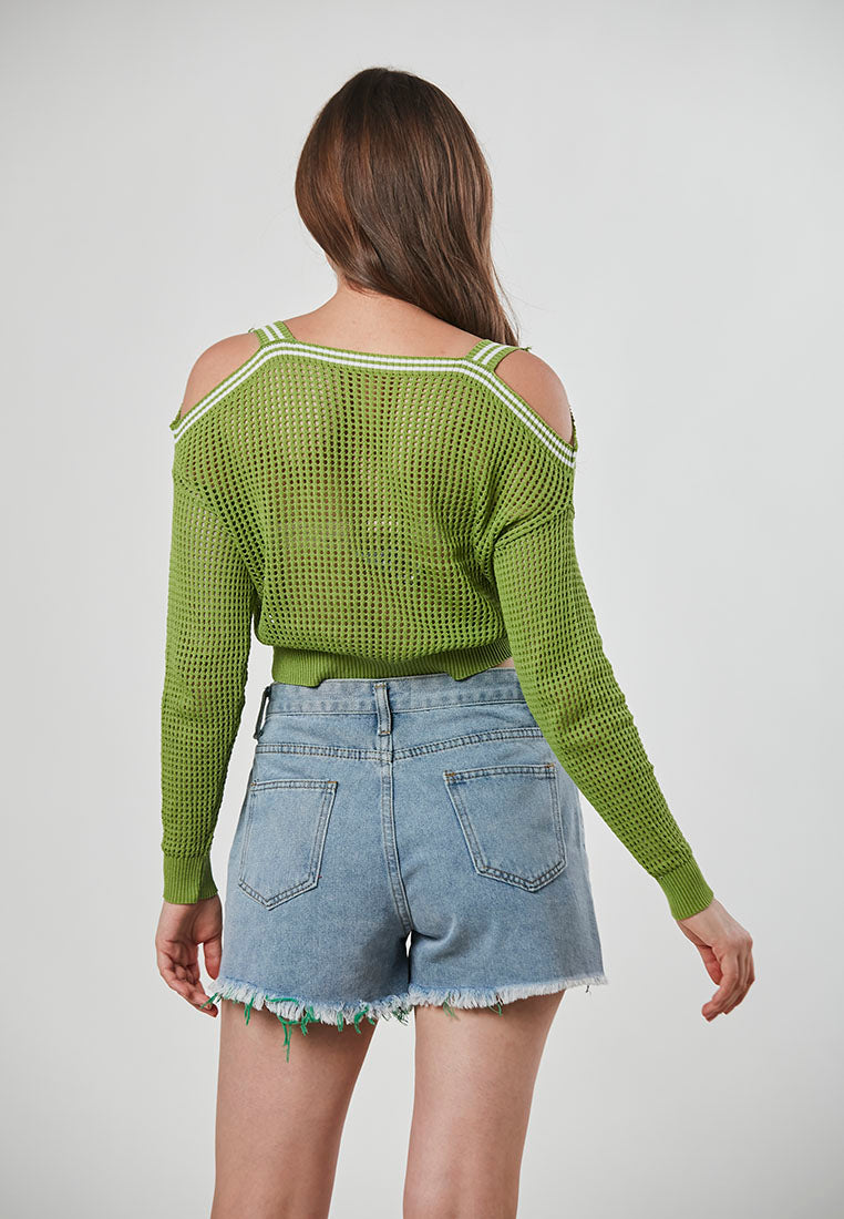 OCTAVIA - Beautiful Cold Shoulder Knit Top