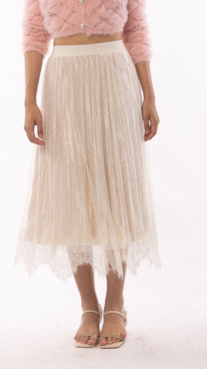 Somerset Bay - BERNADINE Pleat Border Hem Long Skirt