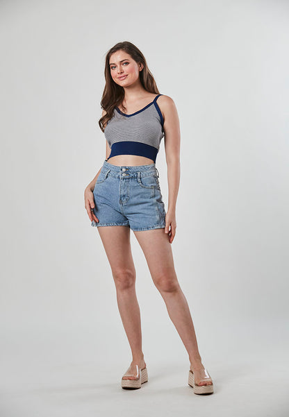 PHOEBE - Spaghetti Crop Tank Knit Top