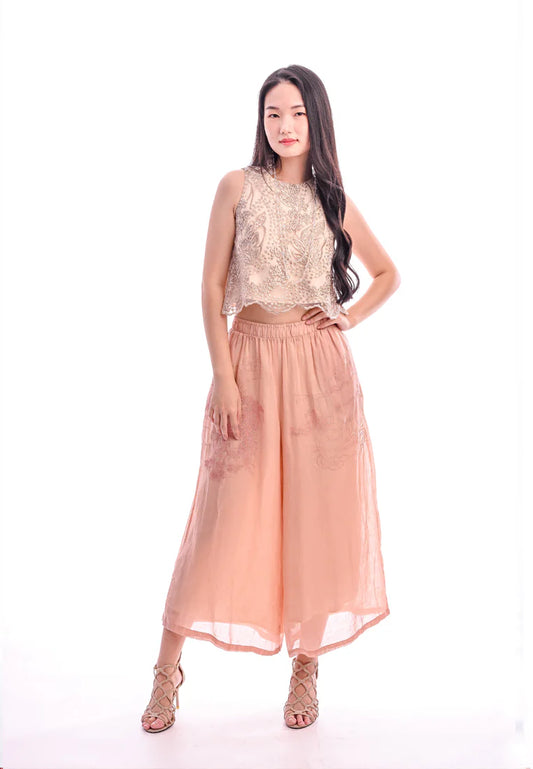 East India Company - Brandy, Embroidered Lace shift Blouse