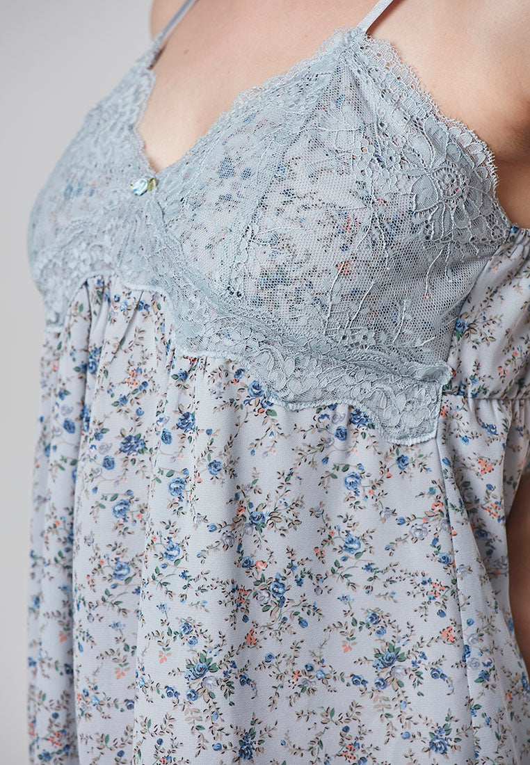 EVANGELINA - Floral Lace Cami Night Dress