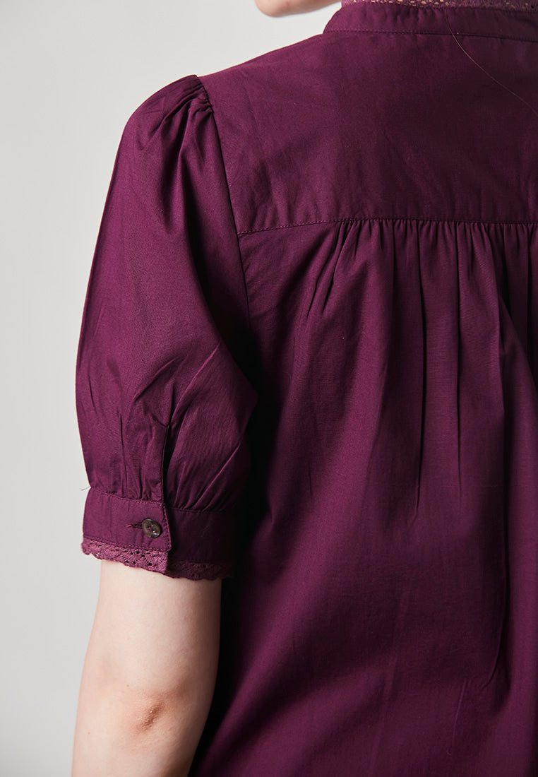 EVIE - Casual Smart Blouse with Pleats and Laces