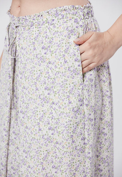 ELAINA - Floral Palazzo Pant with Box Pleat