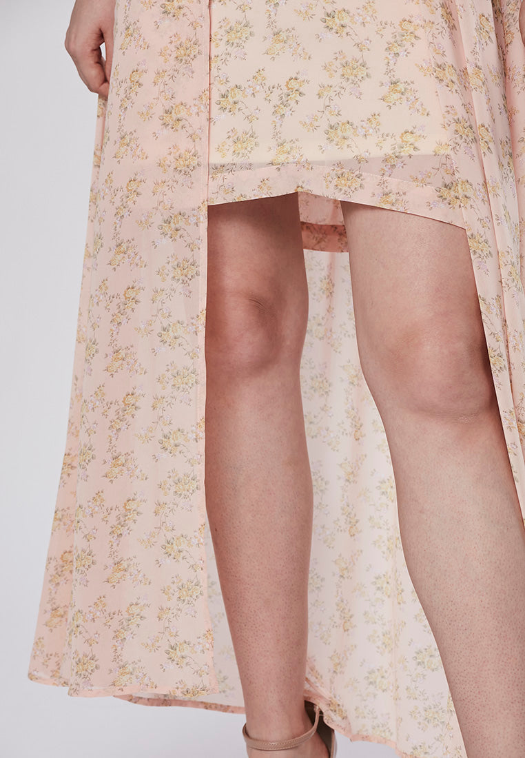 LUCILLE - Gorgeous Criss Cross Halter Ruched Dress with Long Train