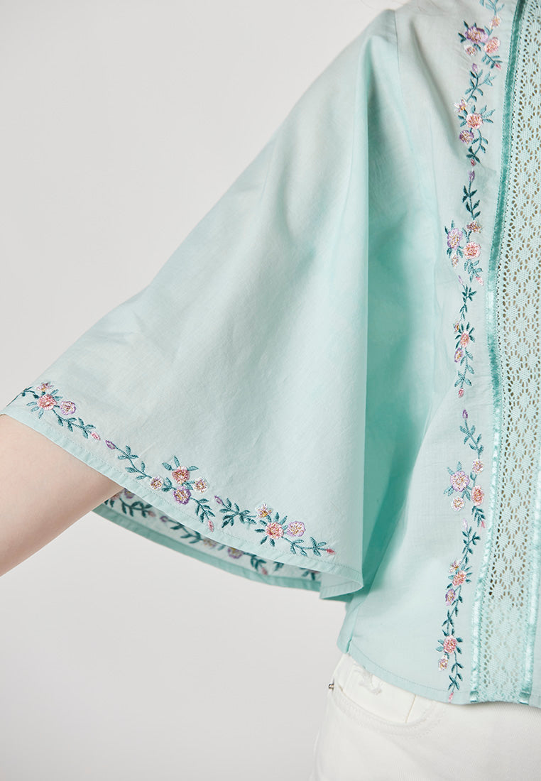 KAYLANI - Crop Kaftan Embroided Blouse