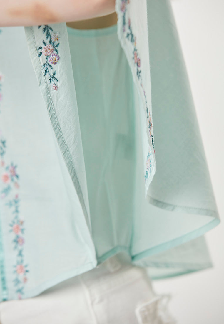 KAYLANI - Crop Kaftan Embroided Blouse