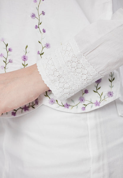 ALIVIA - Signature Embroidered Blouse with Lace