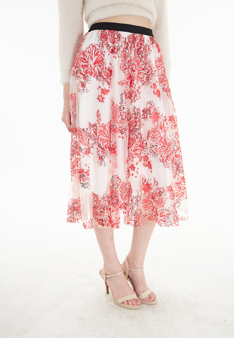 Somerset Bay Laila - Netting Embroidered Sequin Long Skirt