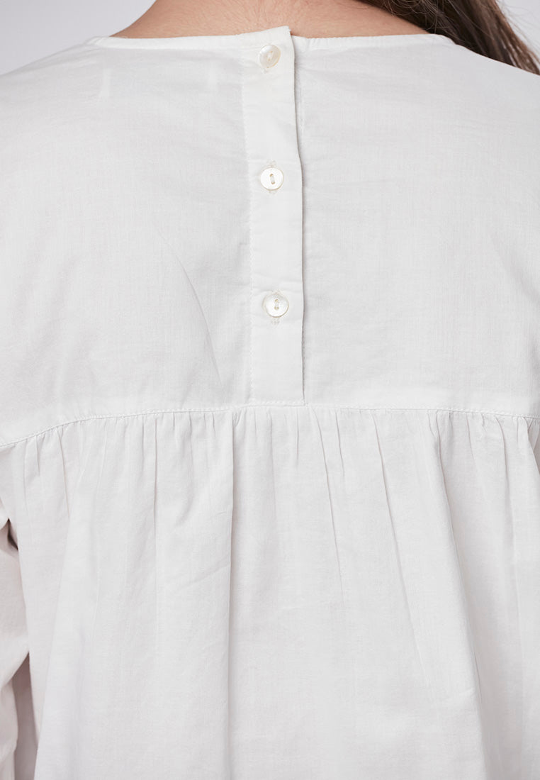 ALIVIA - Signature Embroidered Blouse with Lace