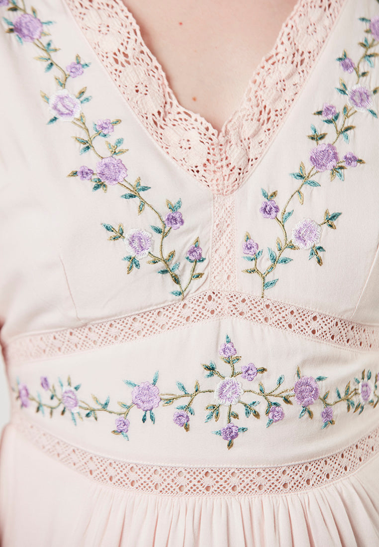 HARLEY - Dress V Neckline Rayon with Embroidery