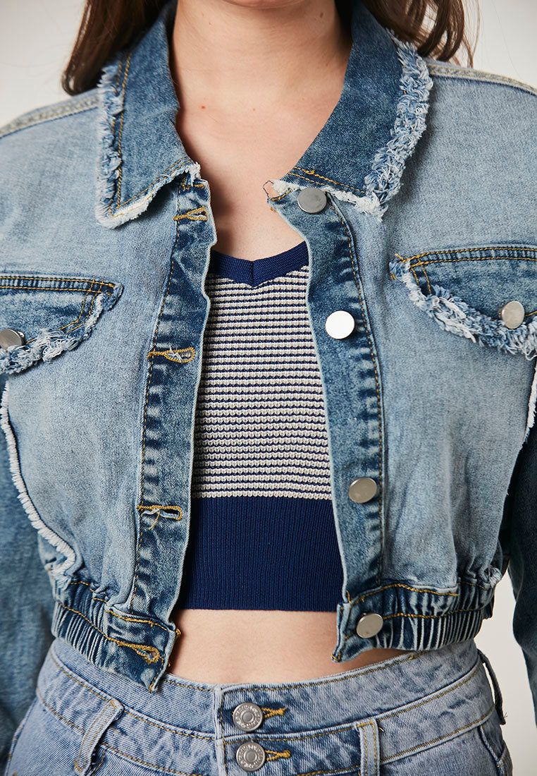 ELISE - Must Have Crop Denim Jacket