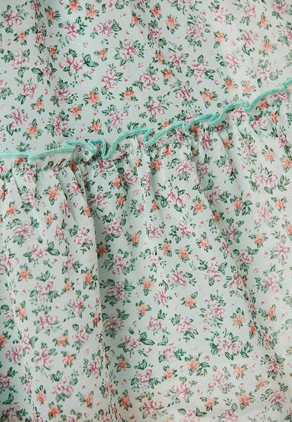 JOCEYLN - Spaghetti Short Tiers Dress in Printed Chiffon