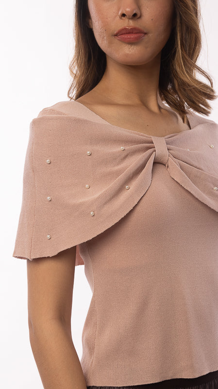 Somerset Bay - ADDISON Machine Knit Pearl Short Sleeve Top