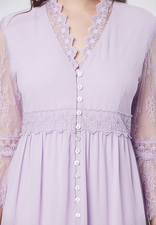 KAYLA - Maxi Chiffon Lace Dress