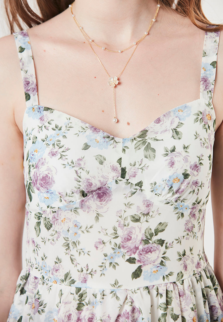 HAYDEN - Floral Midi Bra Top Dress