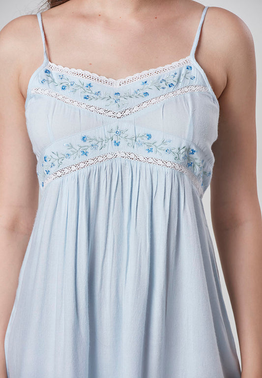 ANGELA - Romantic Chemise with Lace and Embroidery