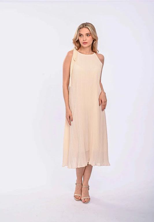 East India Company Dulcie Pleated Spaghetti Long Dress