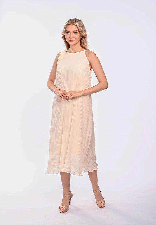 East India Company Dulcie Pleated Spaghetti Long Dress