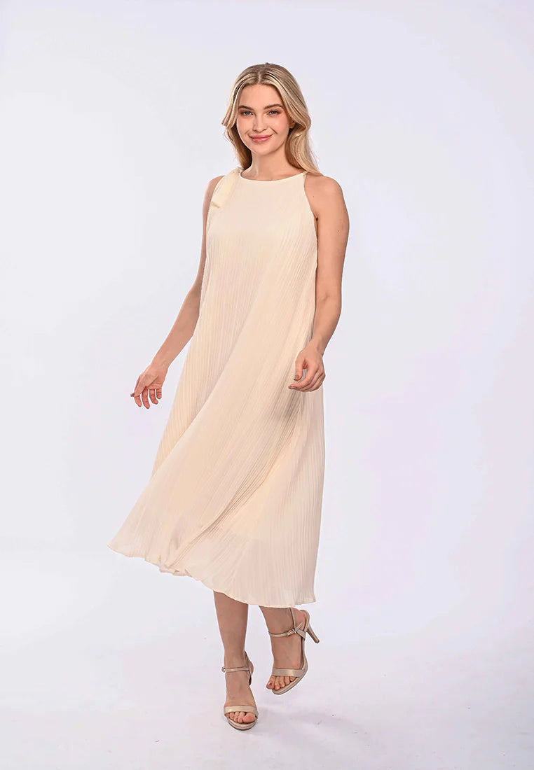 East India Company Dulcie Pleated Spaghetti Long Dress