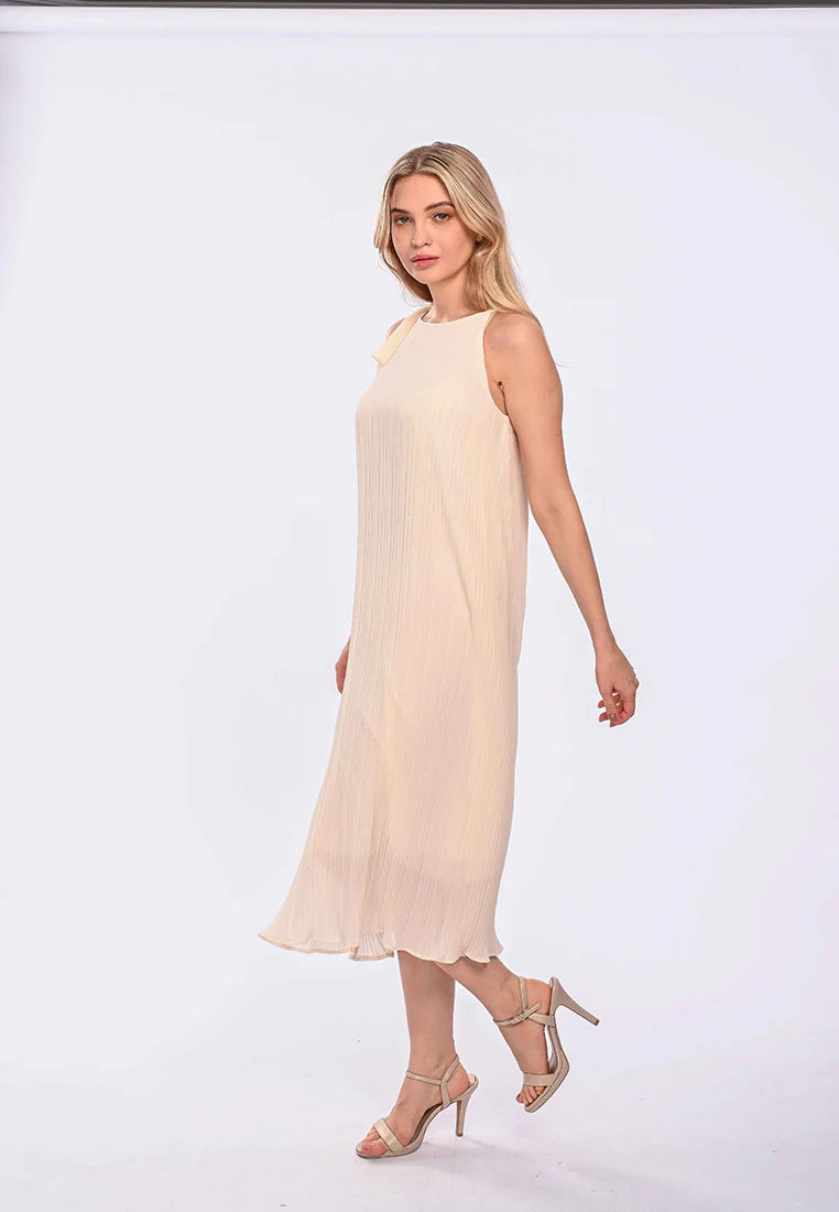 East India Company Dulcie Pleated Spaghetti Long Dress