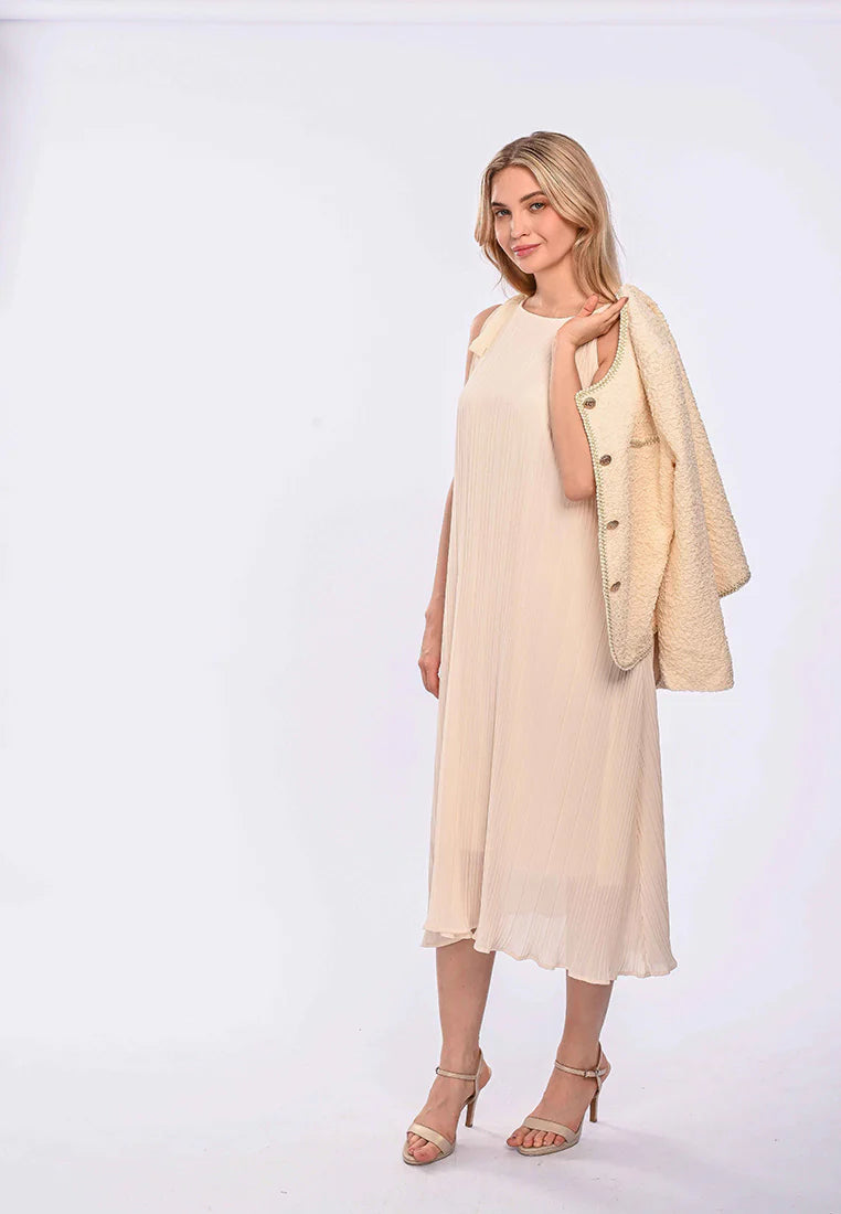 East India Company Dulcie Pleated Spaghetti Long Dress