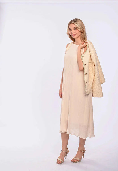 East India Company Dulcie Pleated Spaghetti Long Dress