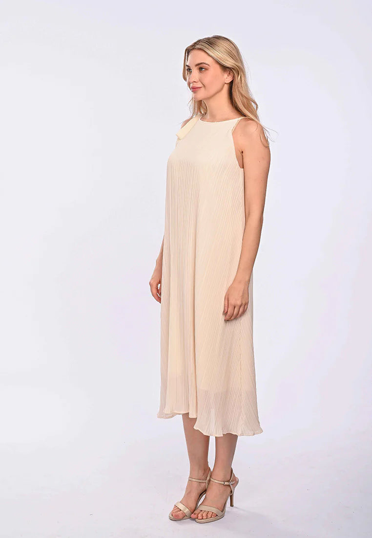 East India Company Dulcie Pleated Spaghetti Long Dress