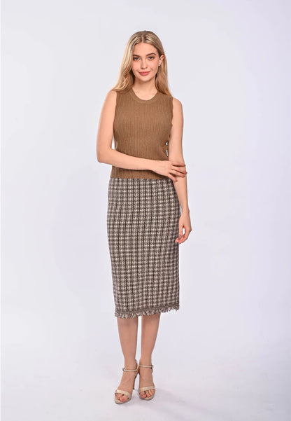 East India Company Finn Machine Knitted Sleeveless Top Khaki