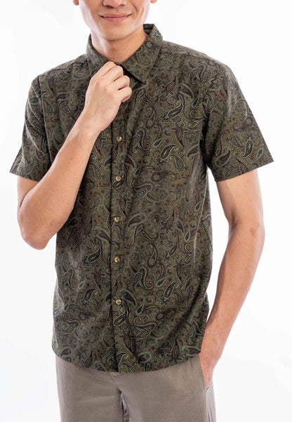 East India Company - Firaz Men Regular Fit Printed Shirt Green