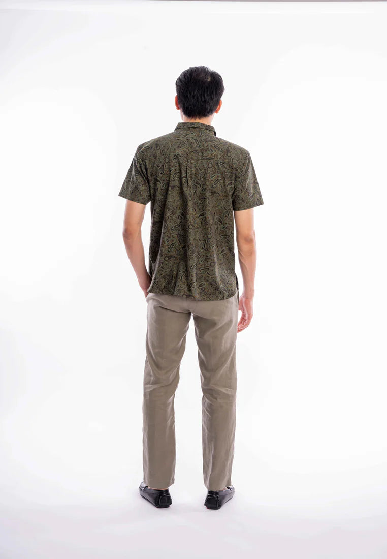 East India Company - Firaz Men Regular Fit Printed Shirt Green