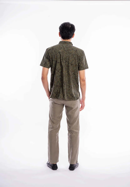 East India Company - Firaz Men Regular Fit Printed Shirt Green