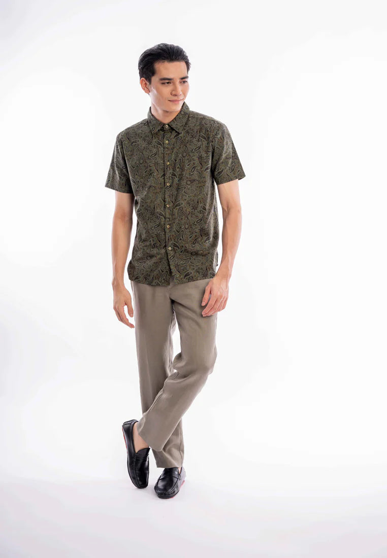 East India Company - Firaz Men Regular Fit Printed Shirt Green