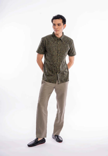 East India Company - Firaz Men Regular Fit Printed Shirt Green