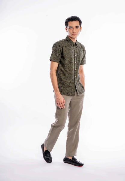 East India Company - Firaz Men Regular Fit Printed Shirt Green