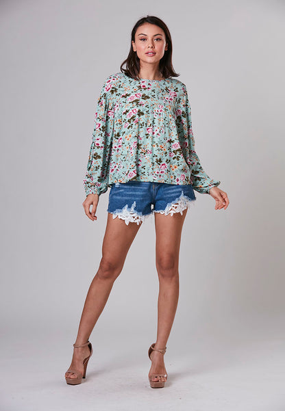 IRIS - Floral Baby Doll Top