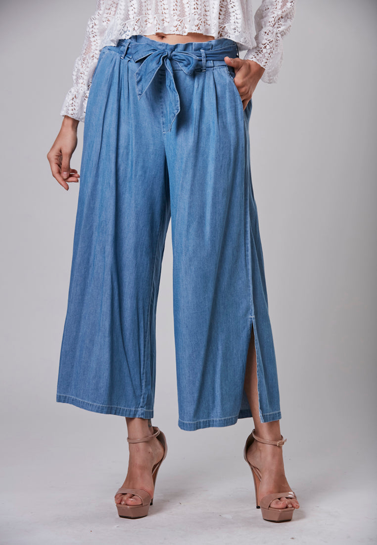 AUBREE - 7/8 Denim Pant with Side Slit