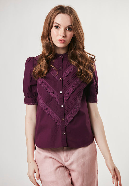 EVIE - Casual Smart Blouse with Pleats and Laces