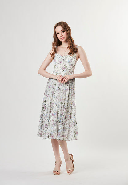HAYDEN - Floral Midi Bra Top Dress