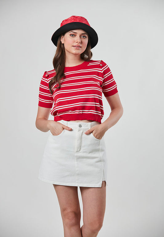 LILAH - Versatile Textured Knit Crop Top