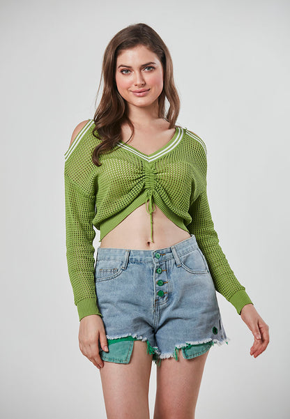 OCTAVIA - Beautiful Cold Shoulder Knit Top