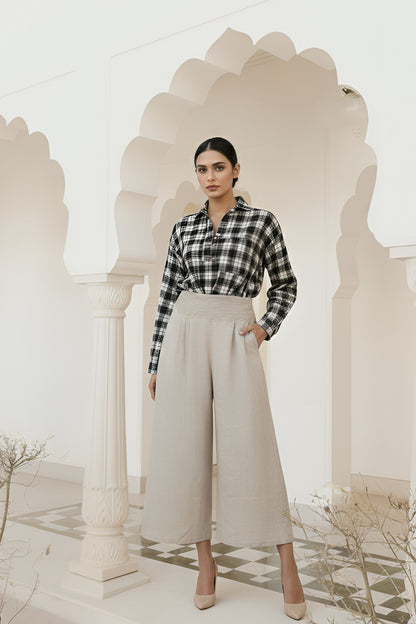 East India Company - Embroidered Linen Long Pants Women