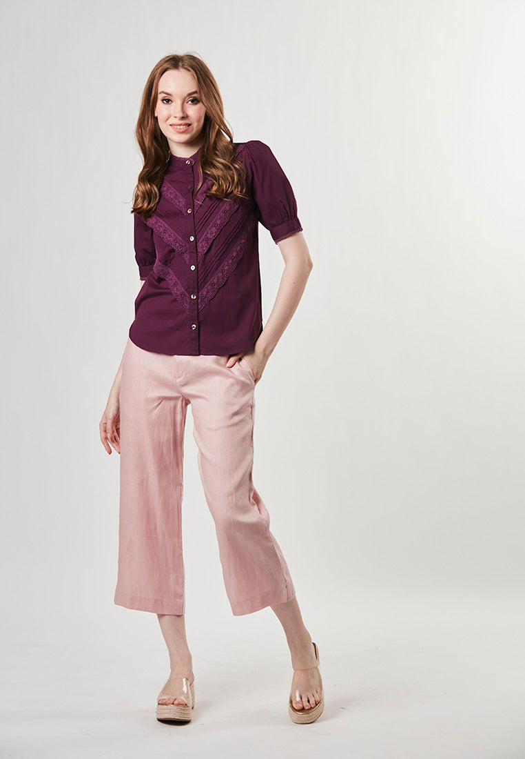 EVIE - Casual Smart Blouse with Pleats and Laces