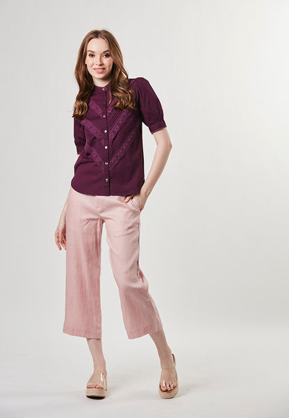 EVIE - Casual Smart Blouse with Pleats and Laces