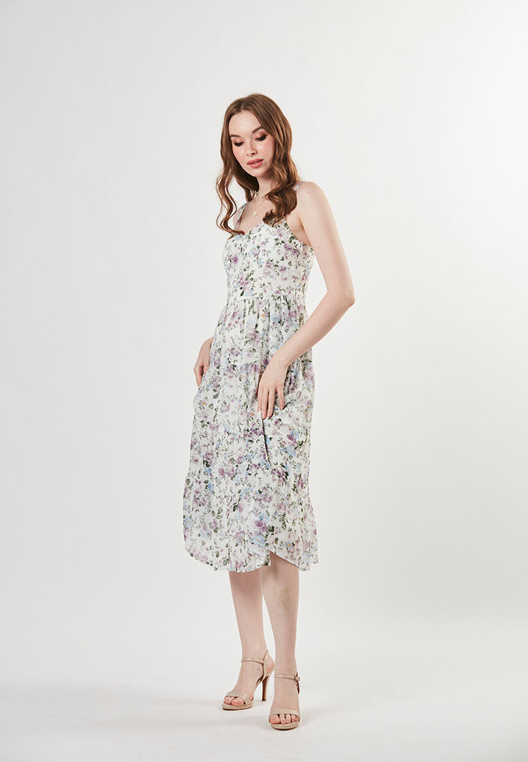 HAYDEN - Floral Midi Bra Top Dress