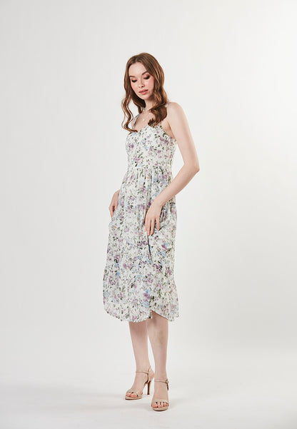 HAYDEN - Floral Midi Bra Top Dress