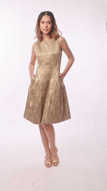 Somerset Bay - LAUREEN Linen Jacquard Midi Dress