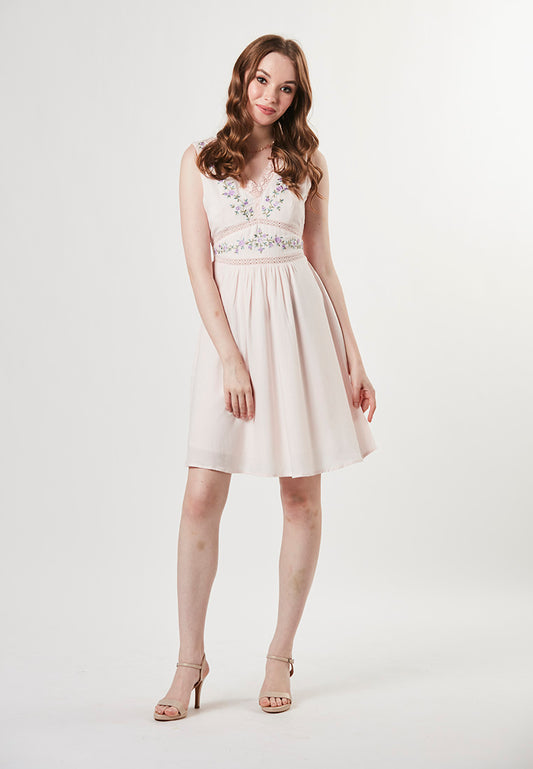 HARLEY - Dress V Neckline Rayon with Embroidery