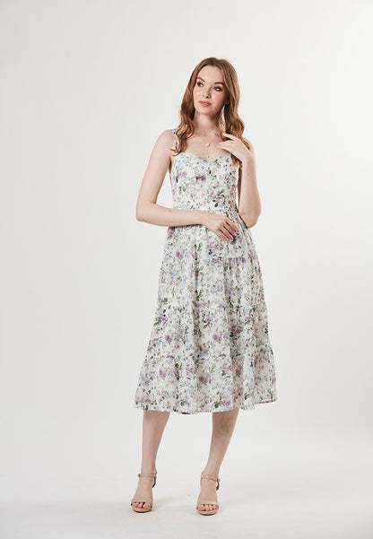 HAYDEN - Floral Midi Bra Top Dress